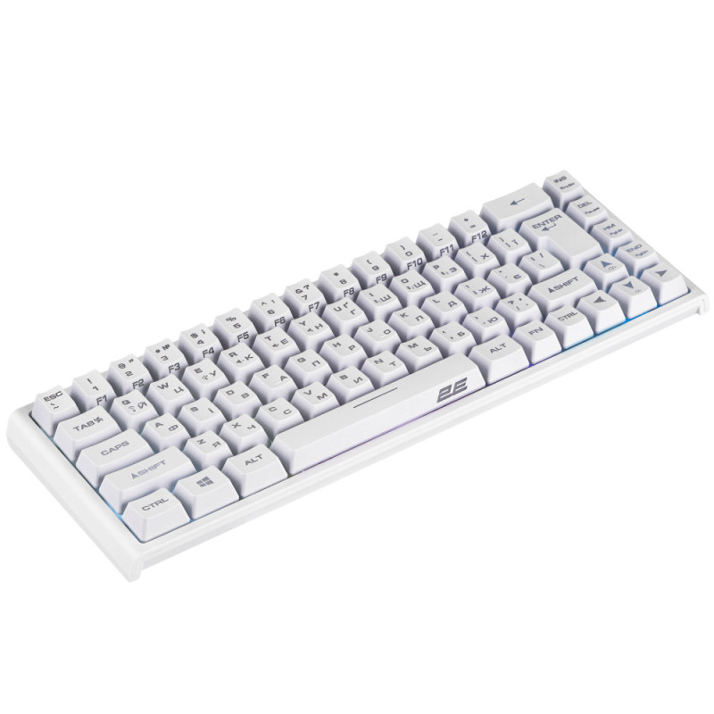 2E Gaming Keyboard KG360 RGB 68key WL White Ukr (2E-KG360UWT)