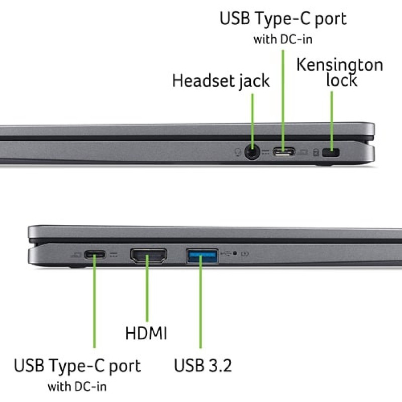 Acer Chromebook Plus CB514-3HT 14  WUXGA IPS Touch, AMD R5-7520C, 16GB, F512GB, UMA, ChromeOS, Steel Gray