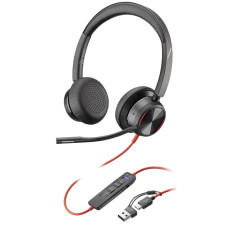 Poly Гарнітура комп'ютерна стерео On-ear Blackwire 8225-M, USB-A, USB-C, односпрямований, ANC, Acoustic Fence, Microsoft Teams, чорний (8X225AA)