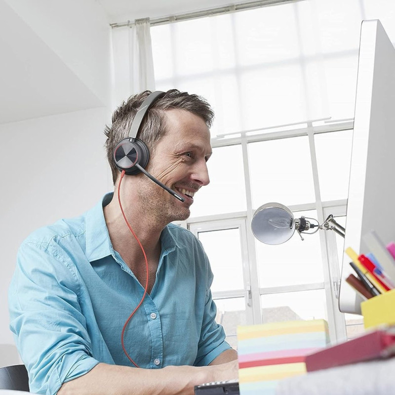 Poly Гарнітура комп'ютерна стерео On-ear Blackwire 8225-M, USB-A, USB-C, односпрямований, ANC, Acoustic Fence, Microsoft Teams, чорний (8X225AA)