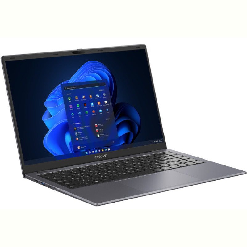 Ноутбук Chuwi GemiBook XPro (8,256) (CWI574,CW-112290); 14" (1920x1080) IPS LED глянцевый антибликовый , Intel Processor N100 (3.4 ГГц) , RAM 8 ГБ , SSD 256 ГБ , Intel UHD Graphics , без ОП , Wi-Fi , BT , веб-камера , Windows 11 Home , 1.5 кг , серый металлик
