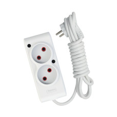 Мережевий подовжувач TECCO 2м 2 поста white (8681277841088)