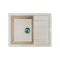 Adamant Kitchen sink Anila, artificial stone, rectang., with drainboard, 645х495х200mm, bowl - 1, over-mounted, Avena (100001390)