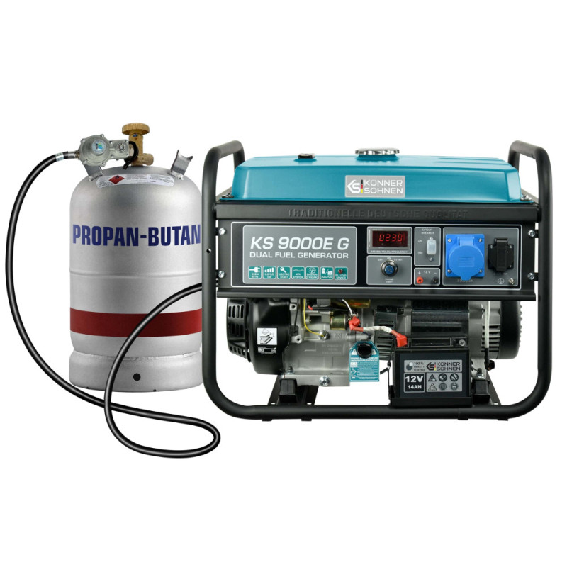 Könner & Söhnen Генератор газово-бензиновий KS 9000E G, 230В, 6.5кВт, електростартер, 83.0кг (KS9000EG)