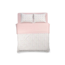 ARDESTO Bedding set 2.0 Gloria, sateen, duvet cover 200x220cm, sheet 230x240cm, pillowcases (2) 50x70cm, 100% cotton, azulejo pink (ART2022LP)
