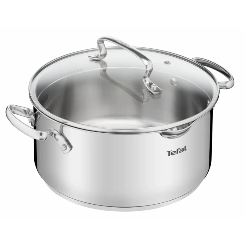 Tefal DUETTO+ saucepan, 5L, with lid, stainless steel, glass (G7194656)