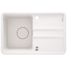 Deante Kitchen Sink granite, rectang., with drainboard, 670х440х230mm, bowl - 1, over-mounted, alebaster + kitchen board (ZKM_A11A)