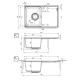 Deante Kitchen Sink granite, rectang., with drainboard, 670х440х230mm, bowl - 1, over-mounted, alebaster + kitchen board (ZKM_A11A)