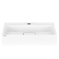 ARDESTO Раковина, умивальник ARDESTO Anna, штучний камінь, прямокут., з отвором для змішувача, без переливу, 500х380х110мм, накладний, білий (NN_001)