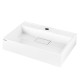 ARDESTO Раковина, умивальник ARDESTO Anna, штучний камінь, прямокут., з отвором для змішувача, без переливу, 500х380х110мм, накладний, білий (NN_001)