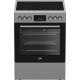 Beko Cooker Beko electrical glass-ceramic, 66L, 60x60cm, display, convection, inox (FBE67310GX)