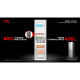 TCL ref with bottom freezer, 201x60x68, ref-314l, freez.-142l, 2doors, E, NF, inv, display ext, fresh zone, variable zone, inox (RP456BIE0BA)