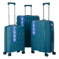 2E 2E Suitcase set 3in1, M7979, polypropylene, (L+M+S), lock (not TSA), anti theft zipper, 4 wheels, light blue (2E-PP-M7979-SET3-LB)