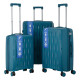 2E 2E Suitcase set 3in1, M7979, polypropylene, (L+M+S), lock (not TSA), anti theft zipper, 4 wheels, light blue (2E-PP-M7979-SET3-LB)