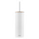 ARDESTO Toilet brush set with stand Minimalism 9.5x27.5/38cm, metal, polypropylene, bamboo, white (ARHB3503WB)
