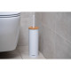 ARDESTO Toilet brush set with stand Minimalism 9.5x27.5/38cm, metal, polypropylene, bamboo, white (ARHB3503WB)