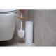 ARDESTO Toilet brush set with stand Minimalism 9.5x27.5/38cm, metal, polypropylene, bamboo, white (ARHB3503WB)