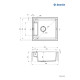 Deante Kitchen sink granite, square, no drainboard, 560х500х219mm, bowl - 1, over-mounted, metallic graphite (ZRM_G103)