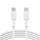 Дата кабель USB-C to USB-C 1.0m PVC white Belkin (CAB003BT1MWH)