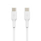 Дата кабель USB-C to USB-C 1.0m PVC white Belkin (CAB003BT1MWH)