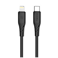 Дата кабель USB-C to Lightning 2.0m PD30W textured PVC black ColorWay (CW-CBPDCL095-BK)