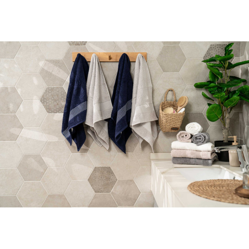 ARDESTO Terry towel set Holiday 2 pcs., 50х90cm, 70х140cm, 100% cotton, silver (ART2557SV)