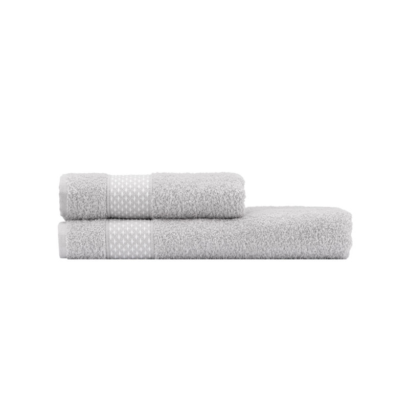 ARDESTO Terry towel set Holiday 2 pcs., 50х90cm, 70х140cm, 100% cotton, silver (ART2557SV)