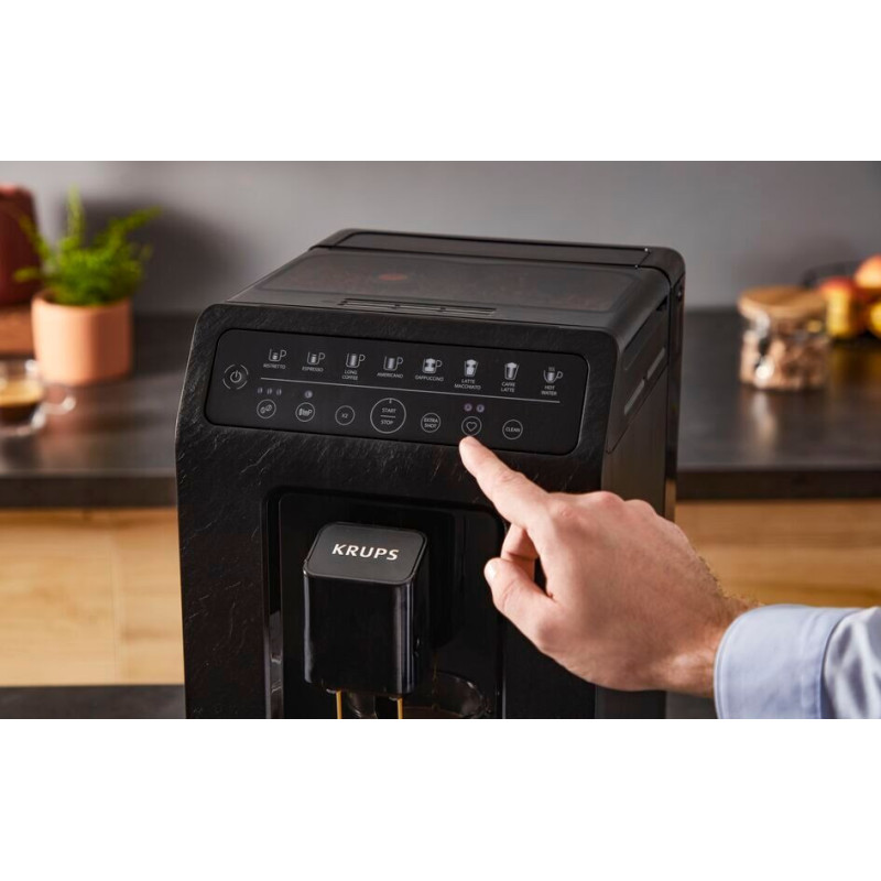 Krups Coffee machine Evidence Eco-Design, 2.3L, auto capuchino maker, auto recipe-6, touch control, black (EA897B10)
