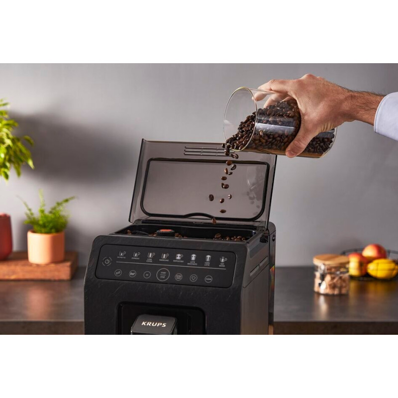 Krups Coffee machine Evidence Eco-Design, 2.3L, auto capuchino maker, auto recipe-6, touch control, black (EA897B10)