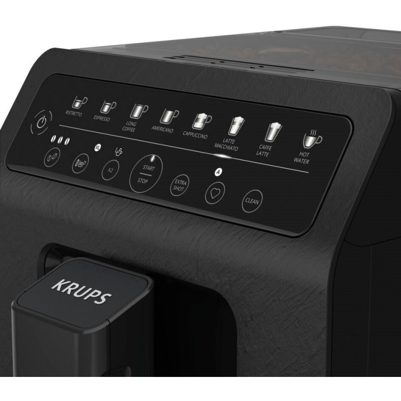 Krups Coffee machine Evidence Eco-Design, 2.3L, auto capuchino maker, auto recipe-6, touch control, black (EA897B10)