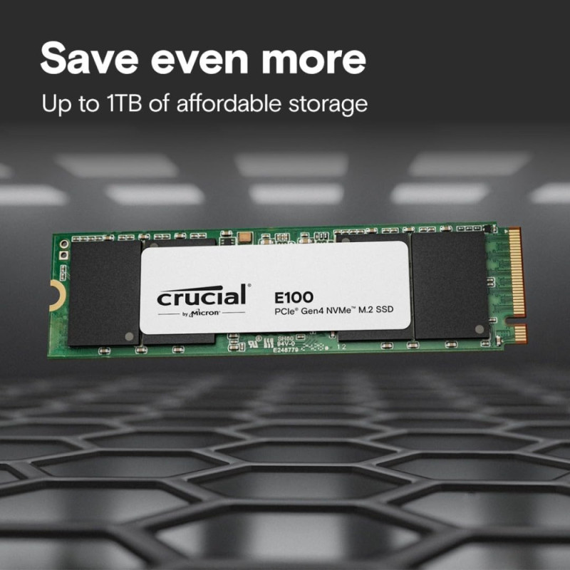 Crucial Накопичувач SSD Crucial M.2 480GB PCIe 4.0 E100 (CT480E100SSD8) Crucial Накопичувач SSD Crucial M.2 480GB PCIe 4.0 E100 (CT480E100SSD8)