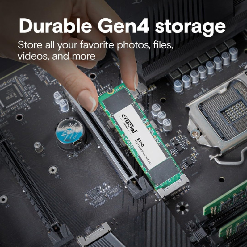 Crucial Накопичувач SSD Crucial M.2 480GB PCIe 4.0 E100 (CT480E100SSD8) Crucial Накопичувач SSD Crucial M.2 480GB PCIe 4.0 E100 (CT480E100SSD8)