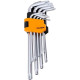 Tolsen hex keys, set of 9, extended, long, ball-shaped tip, Torx 10-50, CrV (20057)