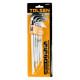 Tolsen hex keys, set of 9, extended, long, ball-shaped tip, Torx 10-50, CrV (20057)