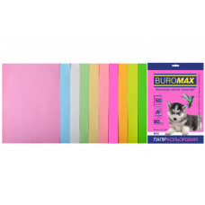 Бумага Buromax А4, 80g, PASTEL+NEON, 10colors, 50sh (BM.2721750-99)