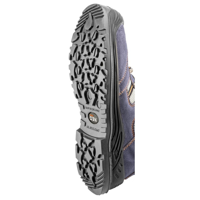 Neo Tools Work boots, suede, shock absorption, anti-puncture, steel toe cap, S1P SRC, CE, size 45(30cm), blue (82-046)