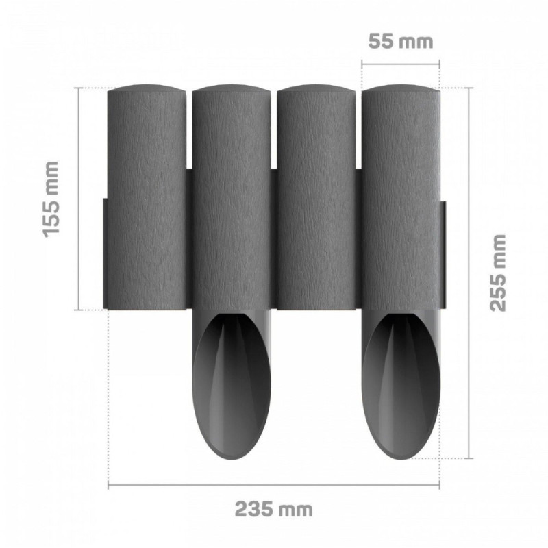 Cellfast Lawn fence STANDARD, 4 elements, 2.3m, gray (34-044)
