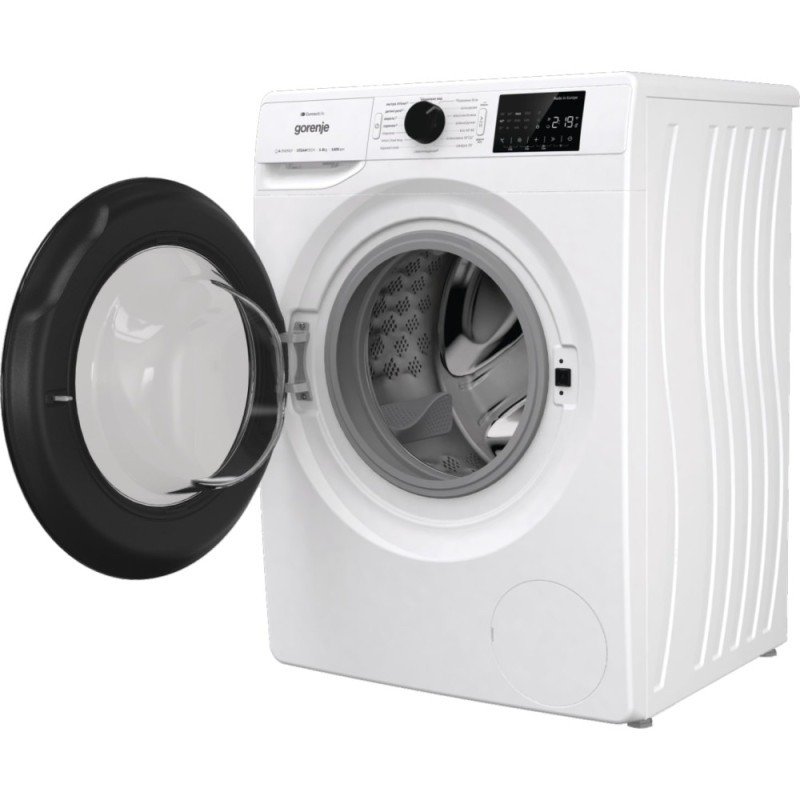 Gorenje Стиральная машина фронтальная, 8кг, 1400, A+++, 55см, дисплей, инвертор, пар, Wi-Fi, белый (WPNEI84A1SWIFI)