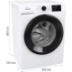 Gorenje Стиральная машина фронтальная, 8кг, 1400, A+++, 55см, дисплей, инвертор, пар, Wi-Fi, белый (WPNEI84A1SWIFI)