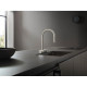 Hansgrohe Смеситель для кухни Aquno Select M81, дл.излива - 220мм, поворотный, вытяжной, 1 рычаг, сталь (73837800)