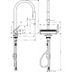 Hansgrohe Смеситель для кухни Aquno Select M81, дл.излива - 220мм, поворотный, вытяжной, 1 рычаг, сталь (73837800)