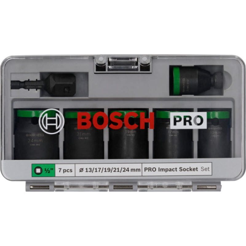 Bosch Набор ударных торцевых головок Professional Standart 7шт 1/2" с адаптеором (2.608.003.032)