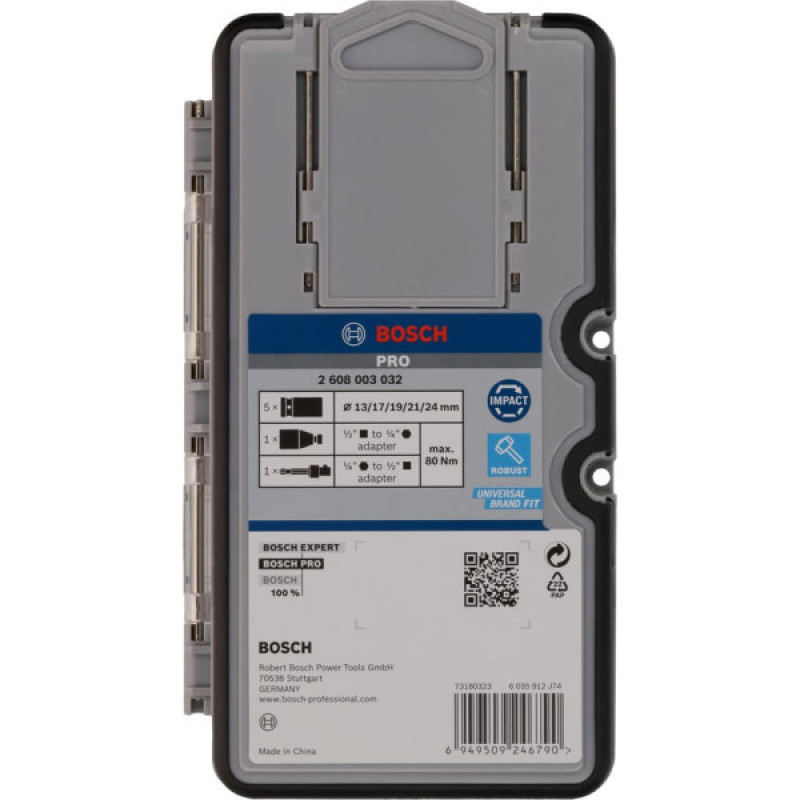 Bosch Набор ударных торцевых головок Professional Standart 7шт 1/2" с адаптеором (2.608.003.032)