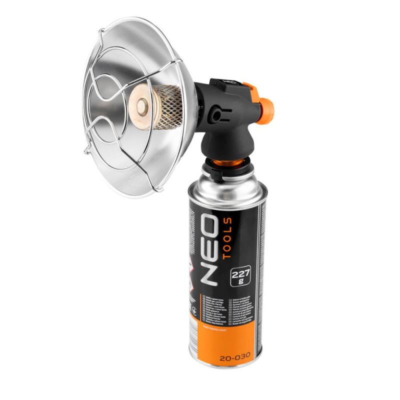 Neo Tools gas camping heater, 92g/hour, cartridge, regulator, piezo ignition, black (90-134)