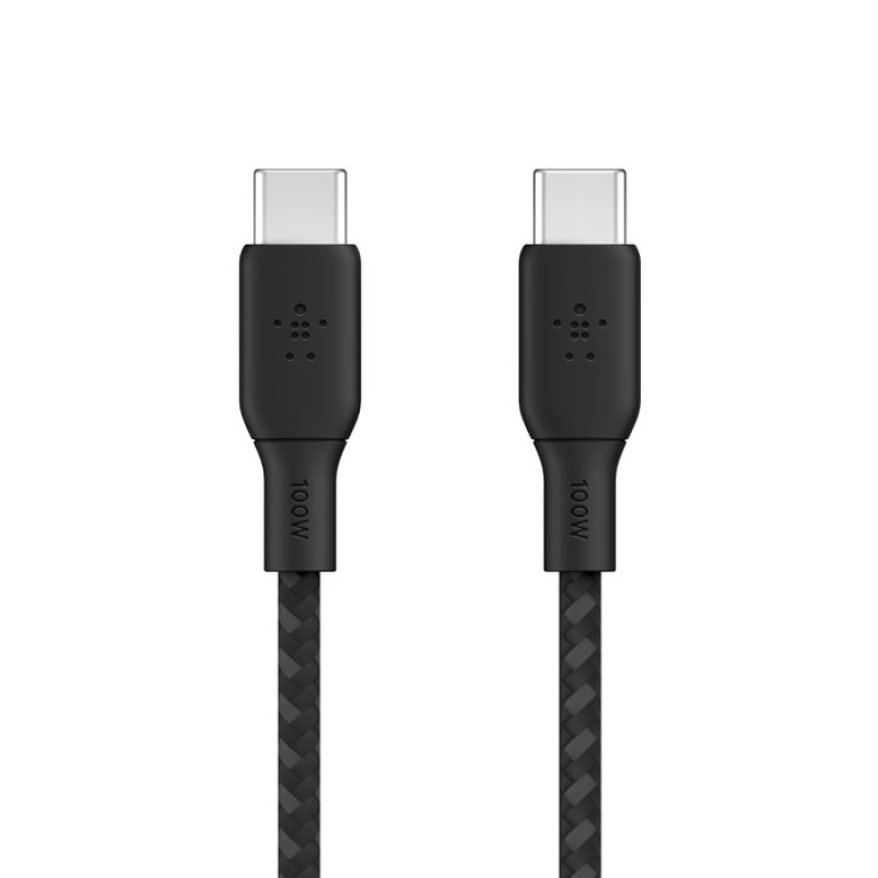 Belkin Cable USB-C - USB-C BRAIDED 100W 2m Black (CAB014BT2MBK)