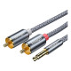 Кабель мультимедийный 3.5mm M to 2xRCA M 2.0m Essager (EYPZJ-MYA0H)