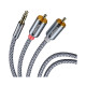 Кабель мультимедийный 3.5mm M to 2xRCA M 2.0m Essager (EYPZJ-MYA0H)