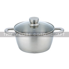 ARDESTO Casserole with glass lid Gemini Lucca, 4.2l, stainless steel (AR4342LC)