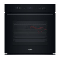 Whirlpool Духова шафа Whirlpool електрична, 73л, A+, дисплей, конвекція, піроліз, телескопічні напрямні, чорний (WOI78FPT1SBA)