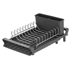 ARDESTO Сушарка для посуду з підставкою ARDESTO Minimalism 46.5x19.5x9.5см, пластик, хромоване залізо, сталь, сірий темний (ARHK4103GS)